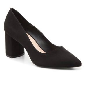 Kelly & Katie Black Rosewell Block Heel Suede Pumps Size 9